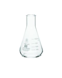 United Scientific Erlenmeyer Flask, Narrow Mouth, Borosilicate Glass, 150ml